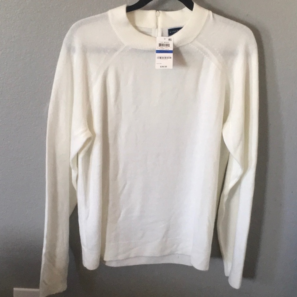 Karen Scott Luxsoft Mockneck Sweater Lux White